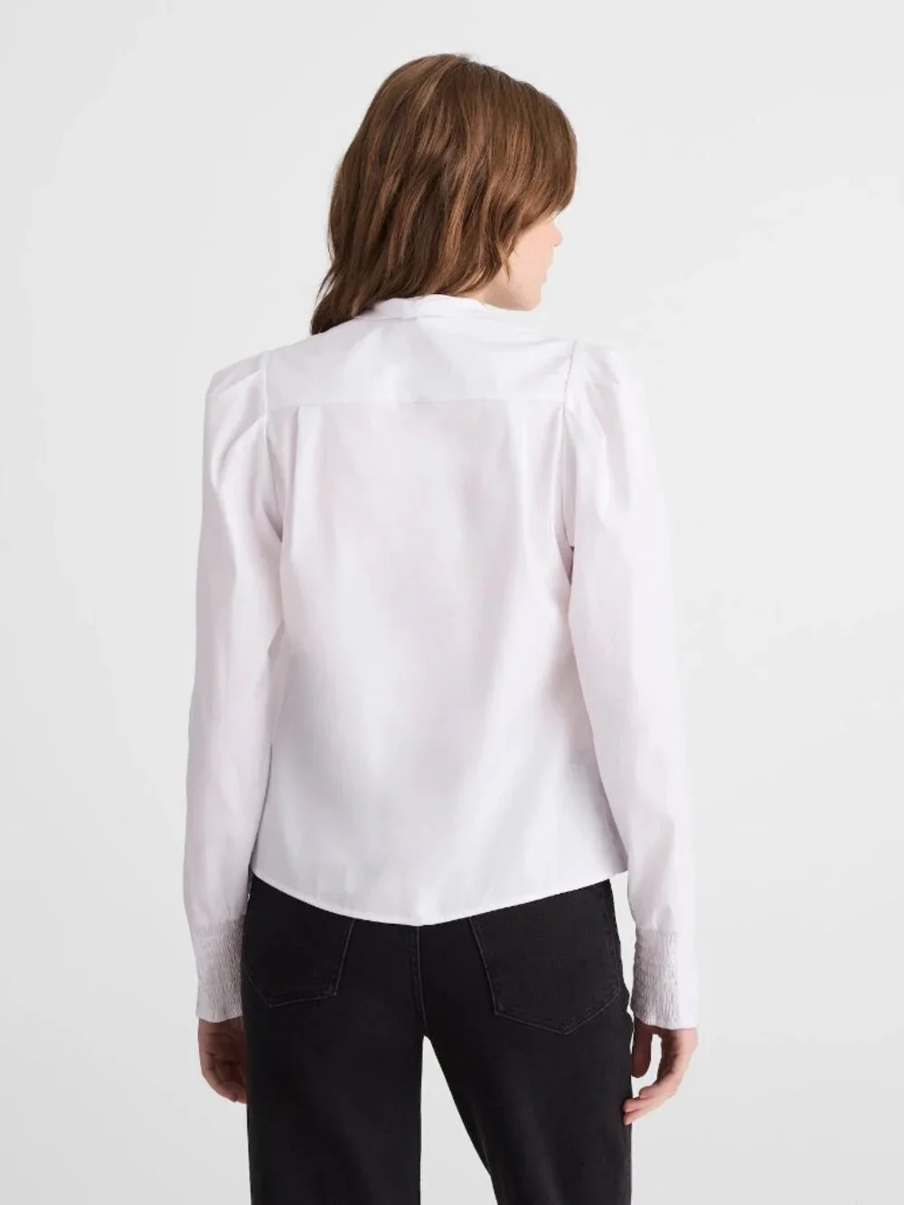 Madewell V-Neck Cotton Button Front Removeable Necktie Top White Size XS NWT